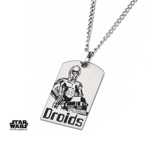 Star Wars C-3PO Droids Dog Tag Pendant Necklace