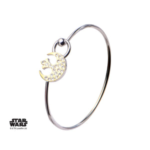 Star Wars Rebel Alliance Symbol with Clear Gem Bangle Bracelet