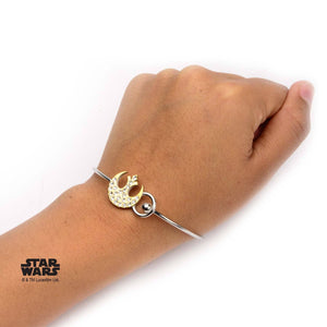 Star Wars Rebel Alliance Symbol with Clear Gem Bangle Bracelet