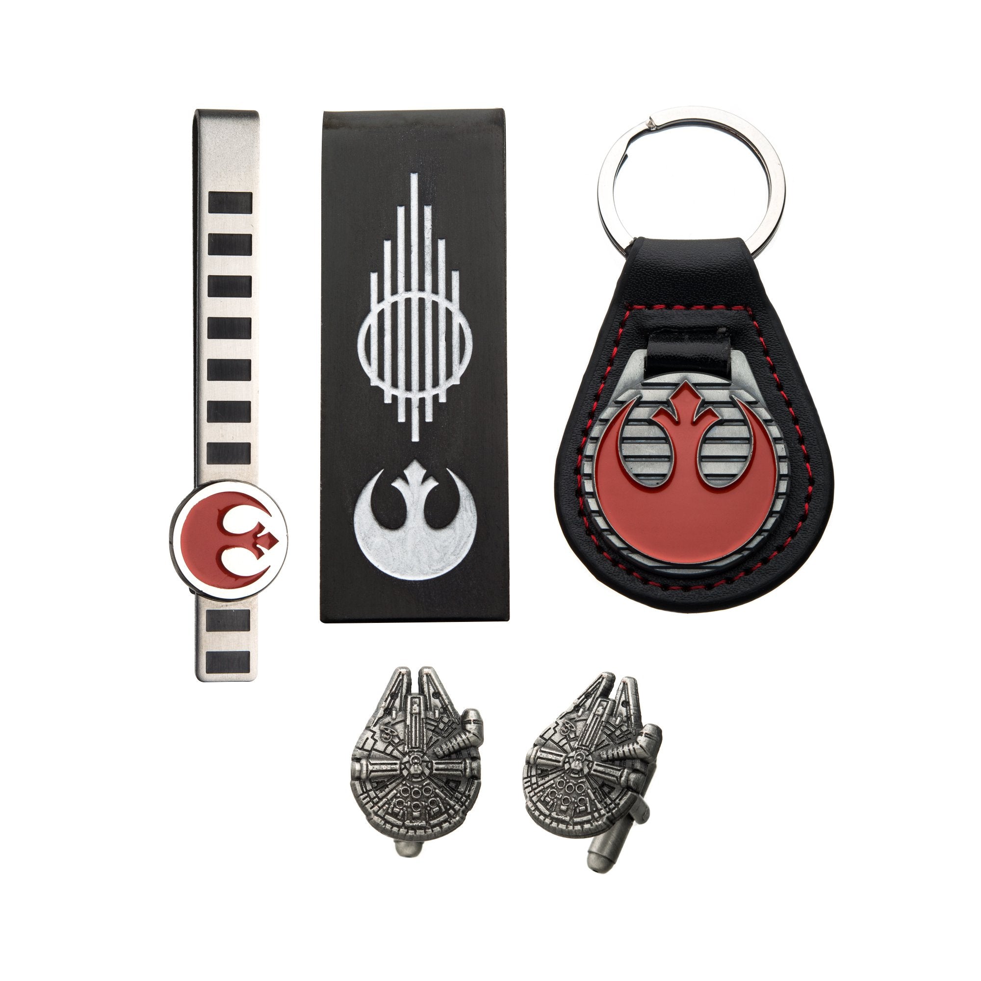 Star Wars Rebel Symbol Money Clip, Tie Bar, Keychain & Cufflinks Set