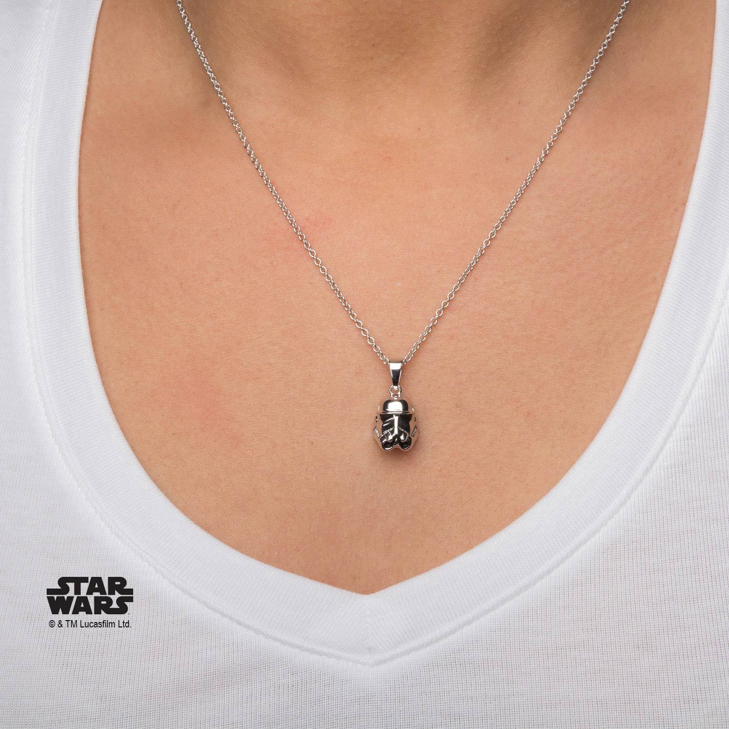 Star Wars 3D Stormtrooper Pendant Necklace, 925 Sterling Silver