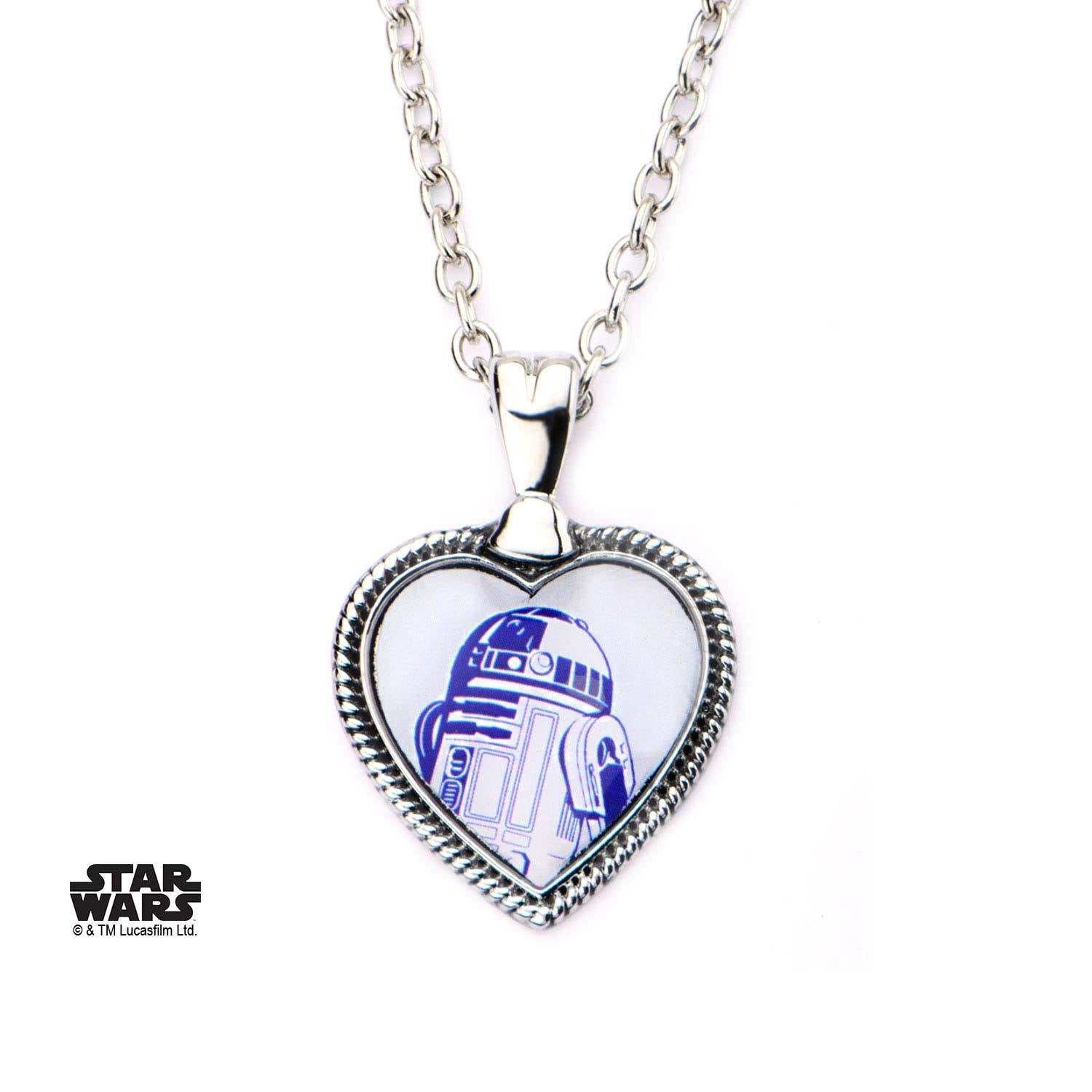 Star Wars R2-D2 Heart Pendant Necklace