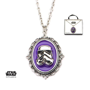 Star Wars Stormtrooper Purple Cameo Pendant Necklace