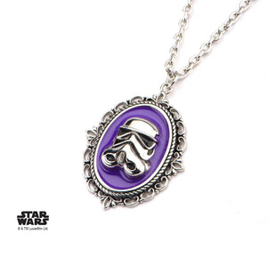 Star Wars Stormtrooper Purple Cameo Pendant Necklace