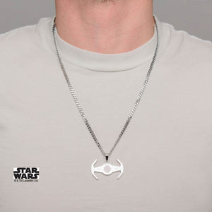 Star Wars Etched X1 Tie Fighter Pendant Necklace