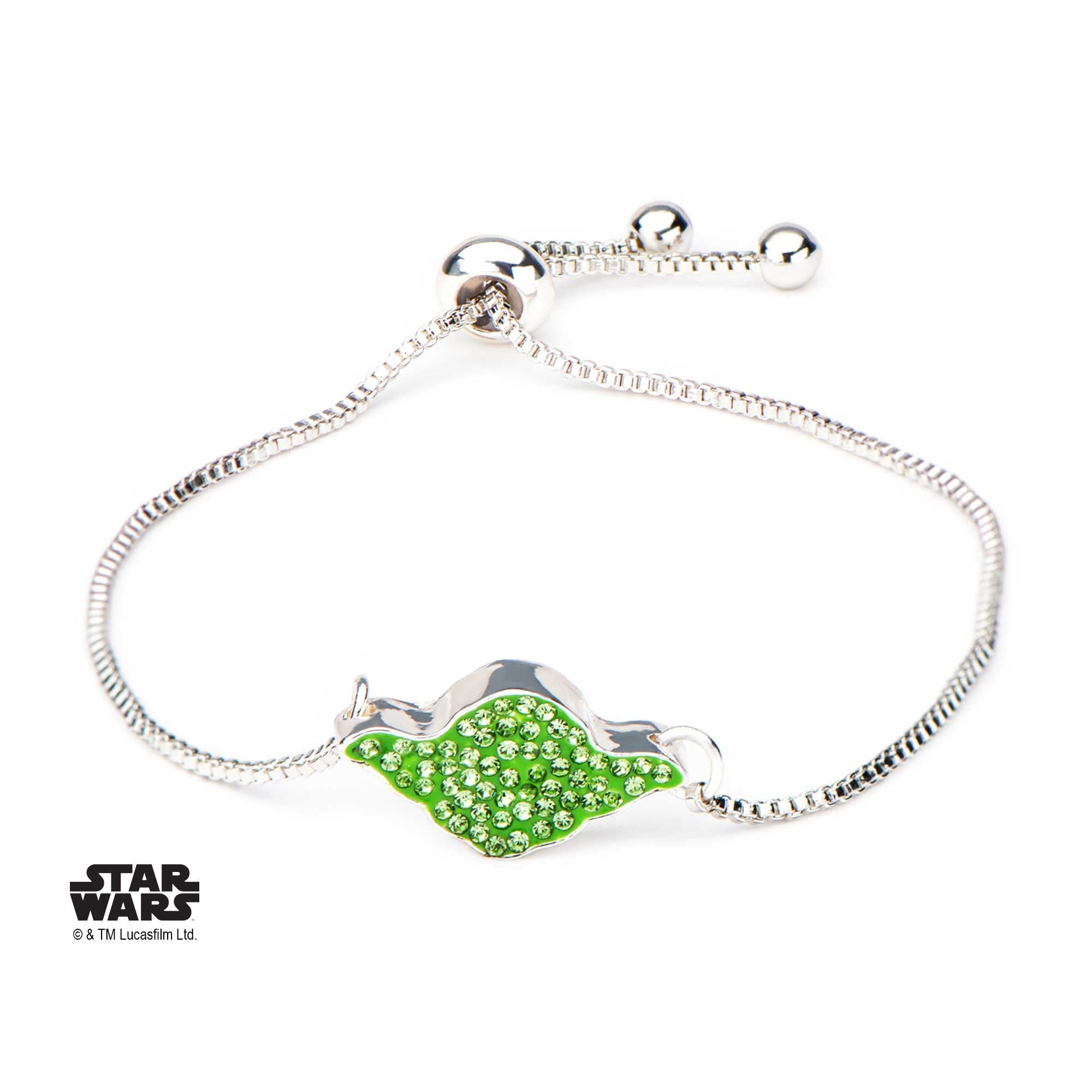 Star Wars Yoda Head Gem Bolo Bracelet