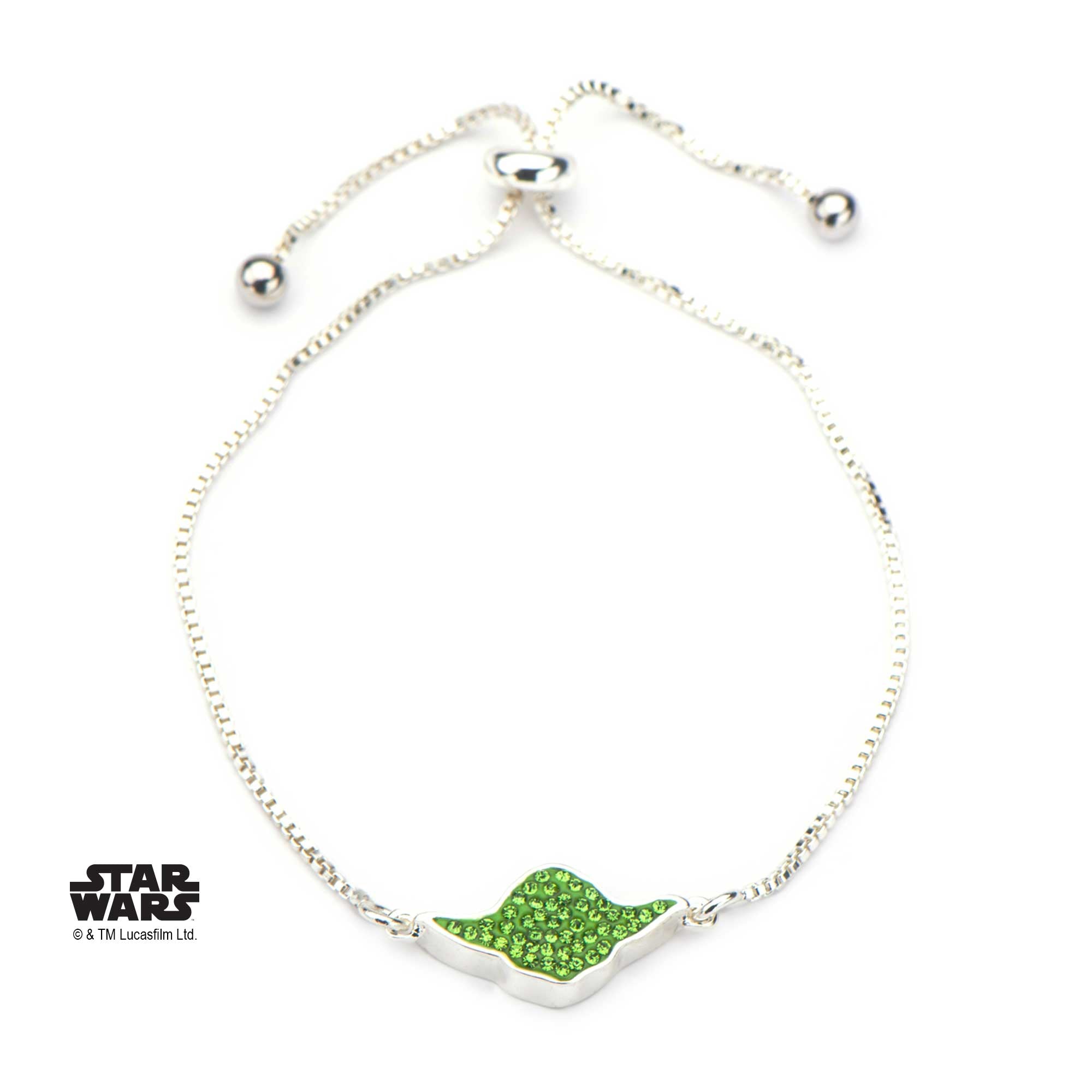 Star Wars Yoda Head Gem Bolo Bracelet