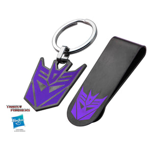 Transformers Decepticon Logo Money Clip and Keychain Set