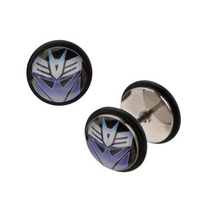 18g Transformers Decepticon Logo Screw Back Earrings