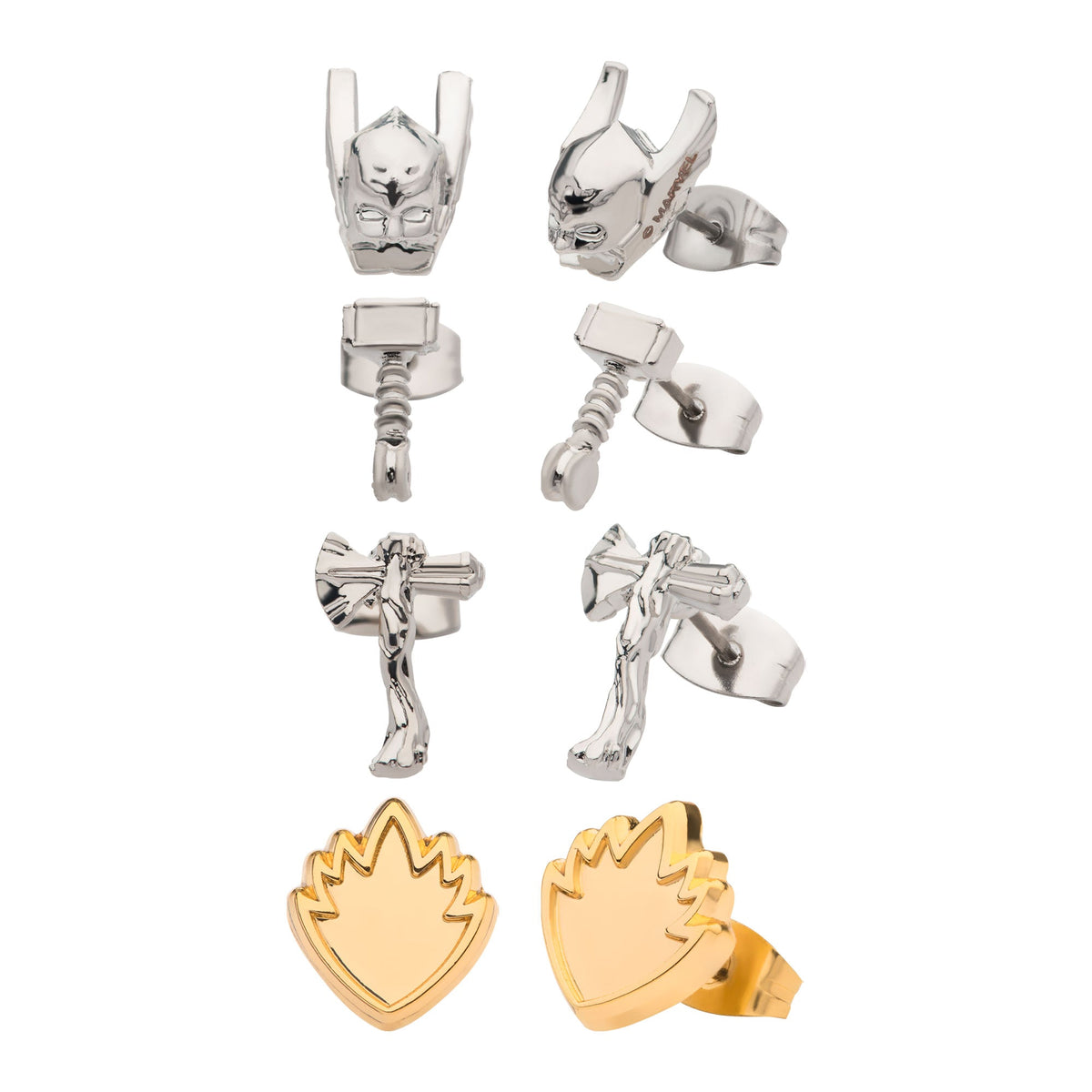 Marvel Thor Stud Earrings Set (4pcs).