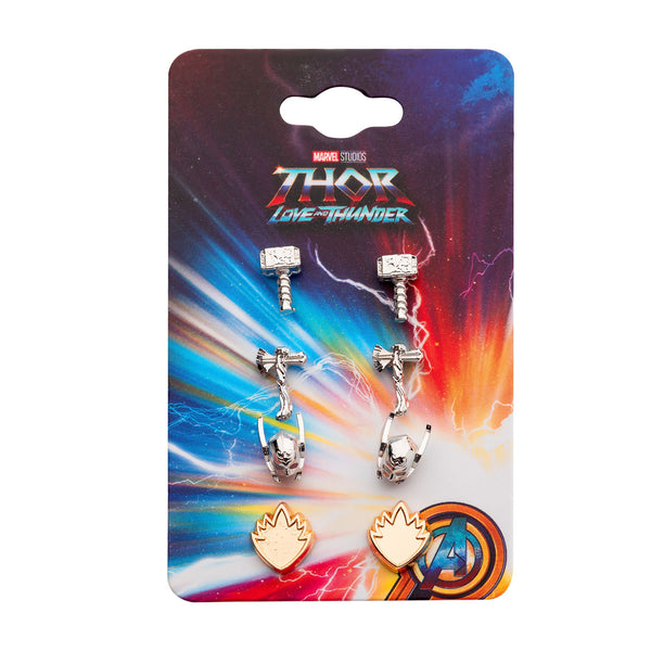 Marvel Thor Stud Earrings Set (4pcs).