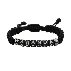 Wakanda Forever Letter Block Cord Pull Bracelet