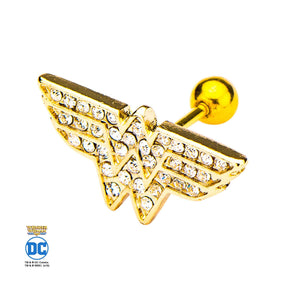 DC Comics Wonder Woman with Clear CZ Cartilage Earrings