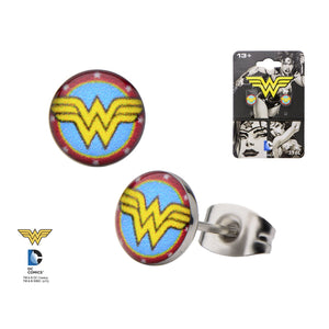DC Comics Multi Color Wonder Woman Logo Stud Earrings [COMING SOON]